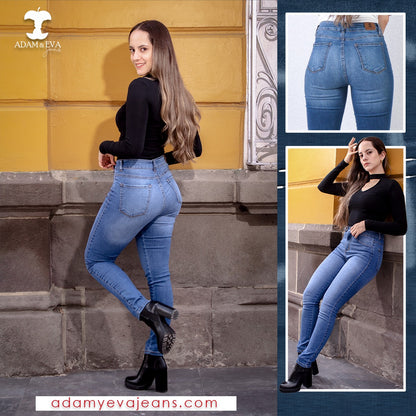 Passion Skinny Vaquero, Cintura Muy Alta, Zafiro Medio